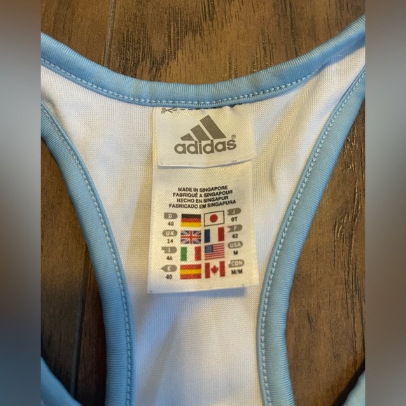 Adidas Olympic edition tank with built in sport bra size medium baby blue&white - Picture 3 of 5